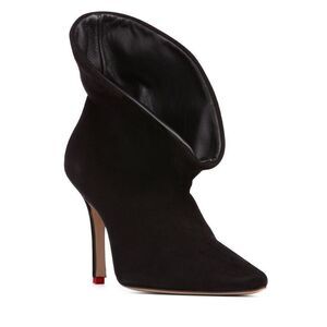 Beutiiso By Robyn Shreiber Women's Black Suede Heeled Ankle Boots Size 9.5 NWOT